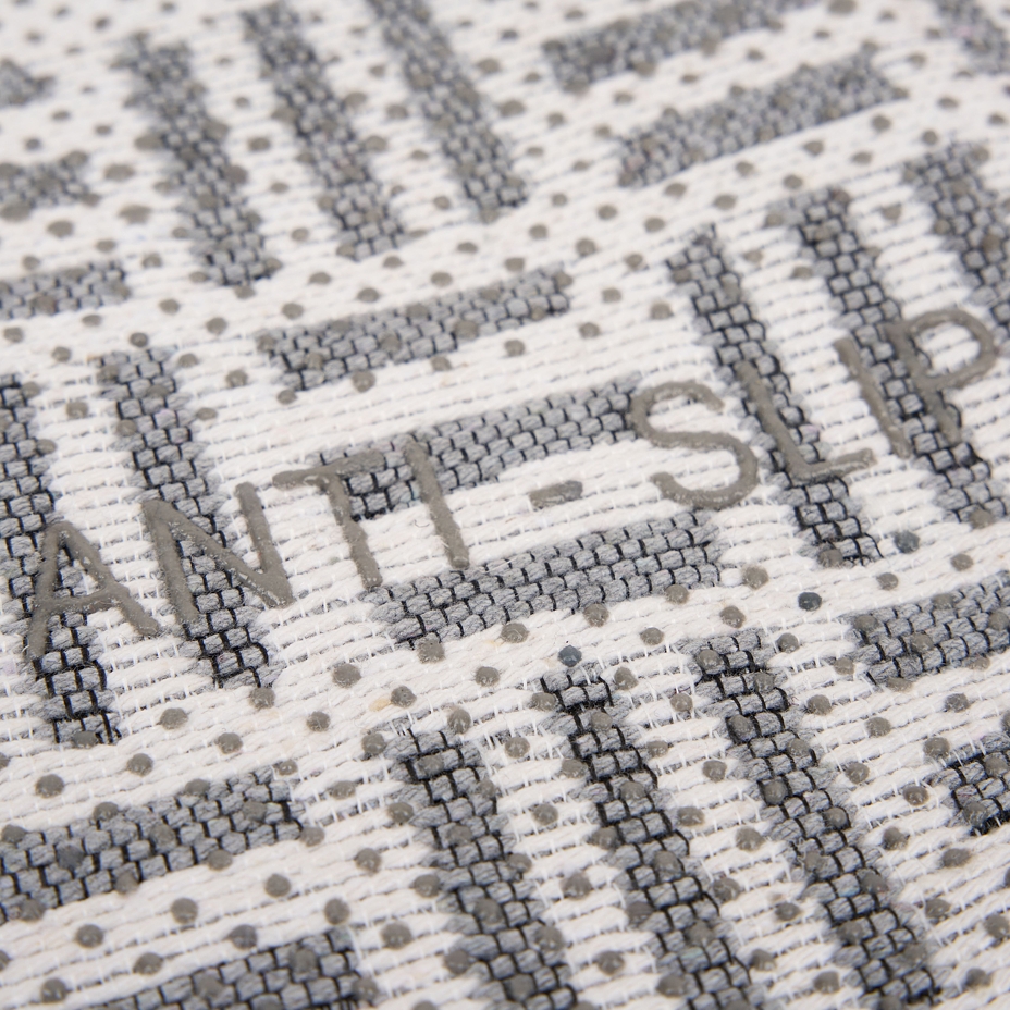 Cotton Bathroom Mat with Pattern Gray