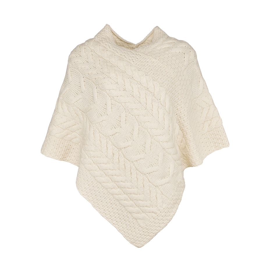 Supersoft Merino wool poncho natural