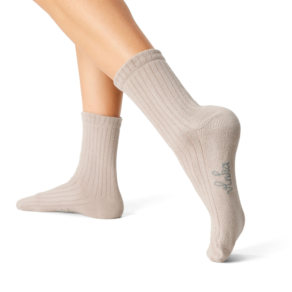 3 Pairs of cotton warm diabetic socks with aloe vera beige