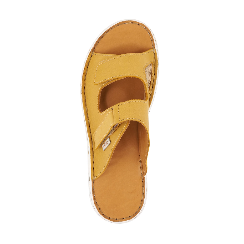 Women's leather slip-on shoes for bunions Roxana yellow