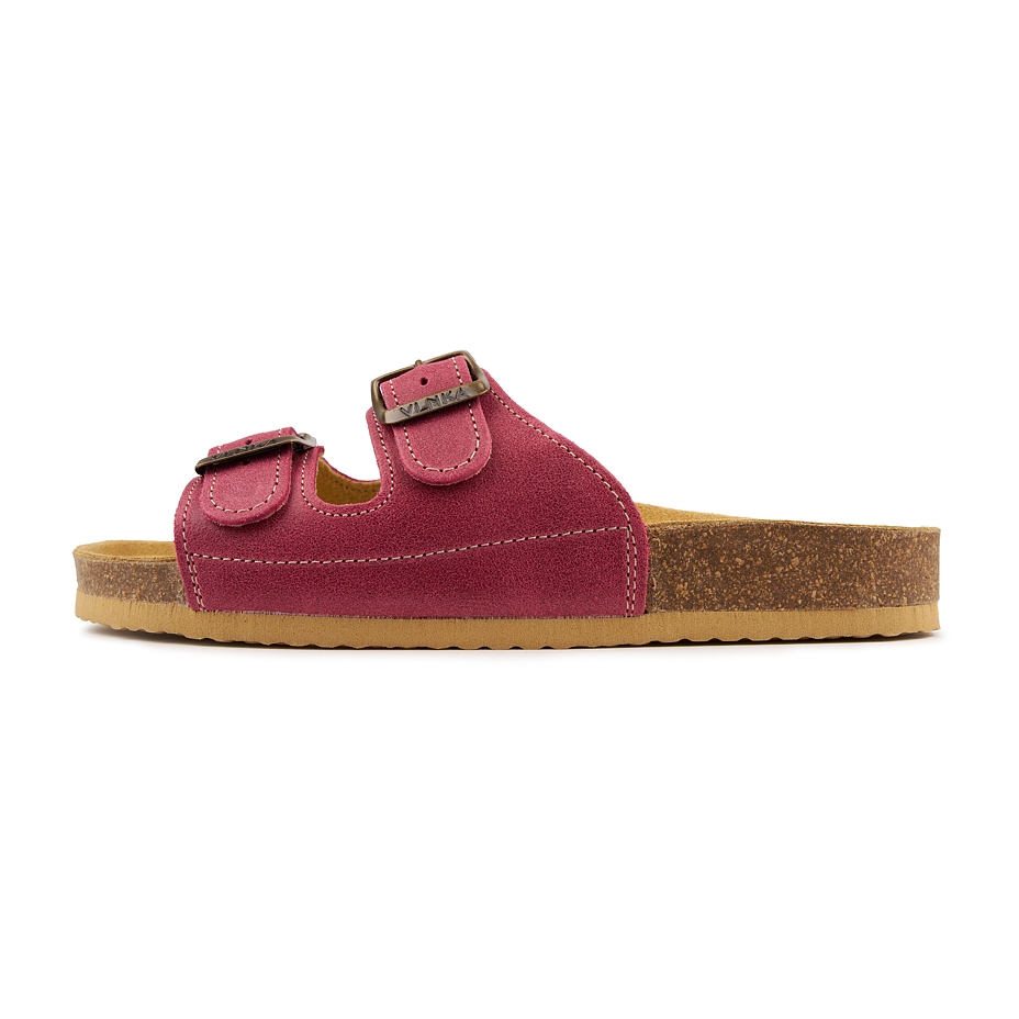 Women's anatomical cork slip-on shoes Linda dark pink