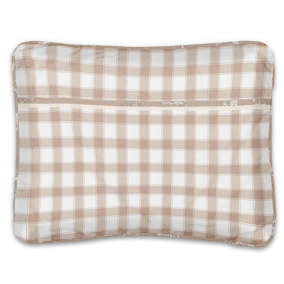 Cotton plaid bed linen beige