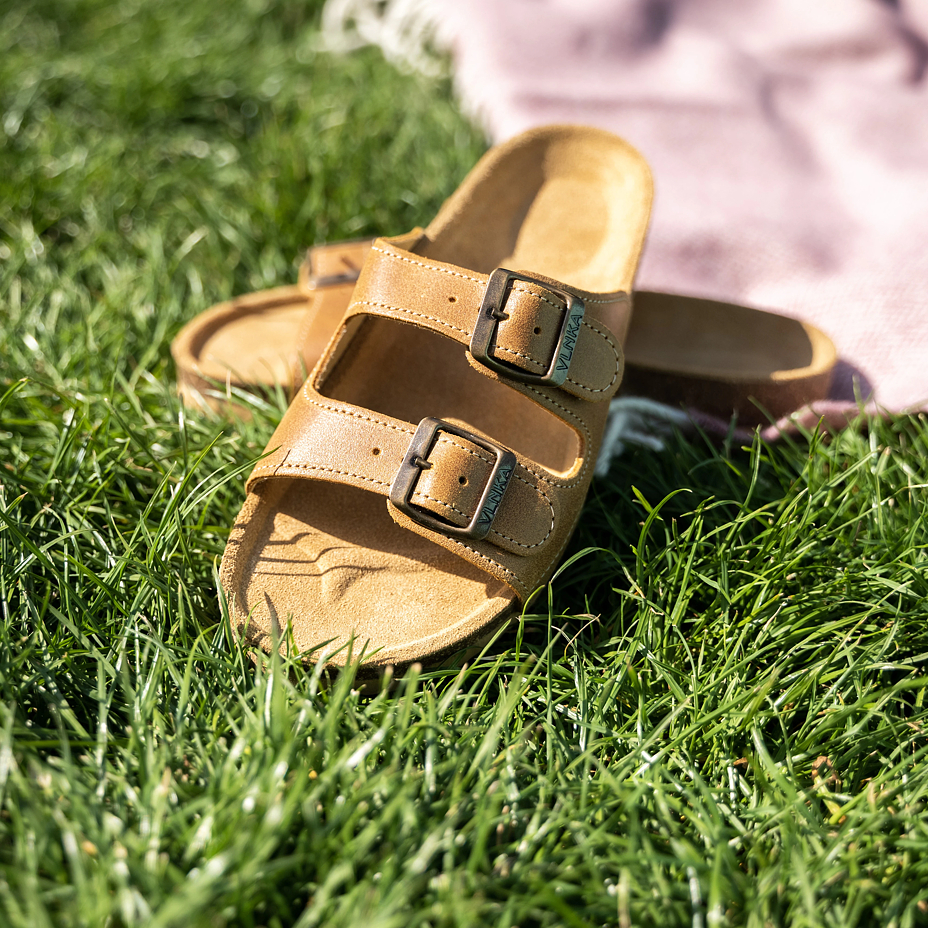 Women's cork anatomical slip-on shoes Linda beige
