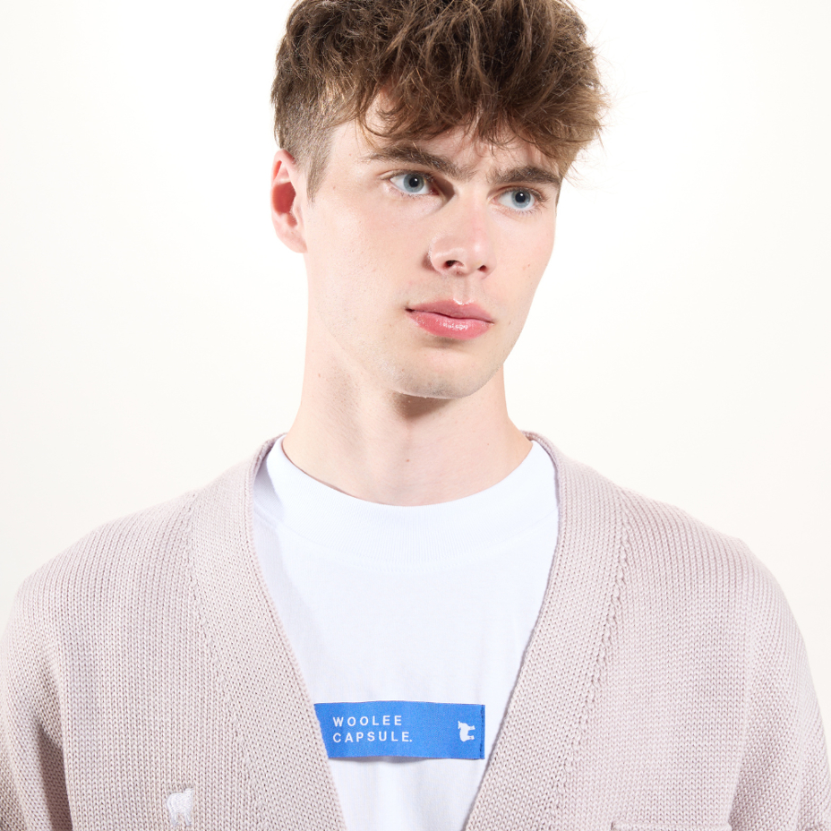 Merino Woolee Capsule wool cardigan beige