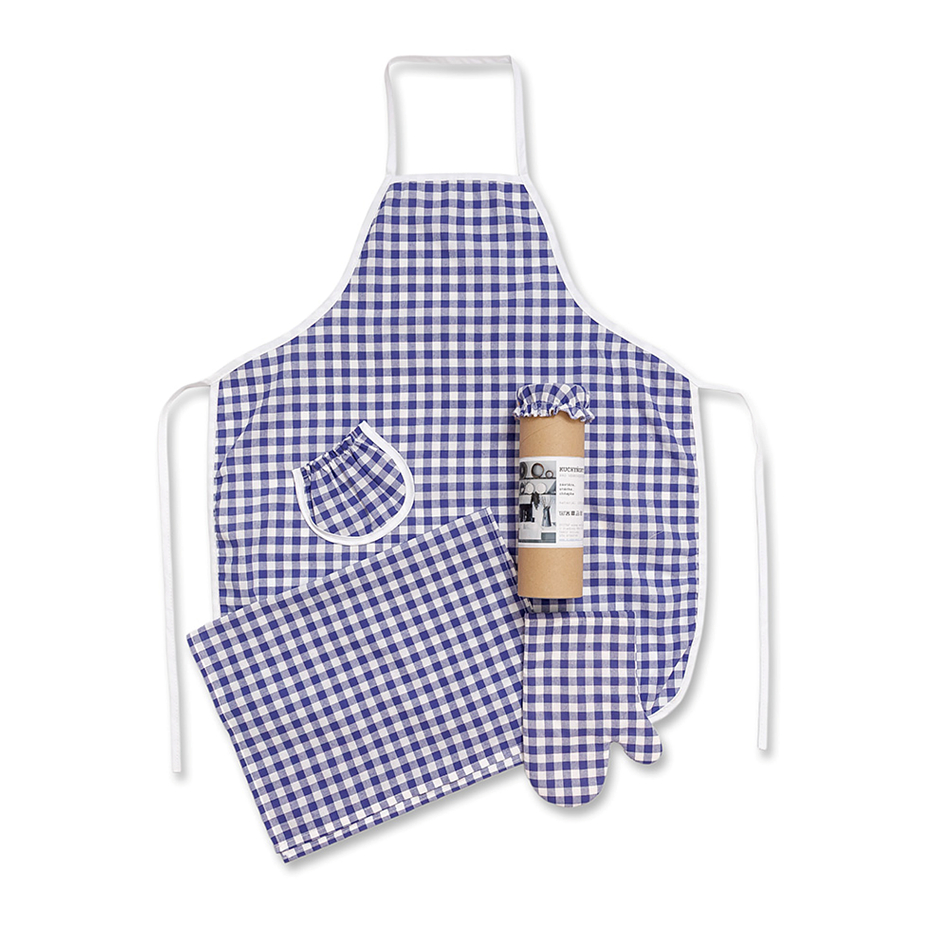 Cotton kitchen set blue