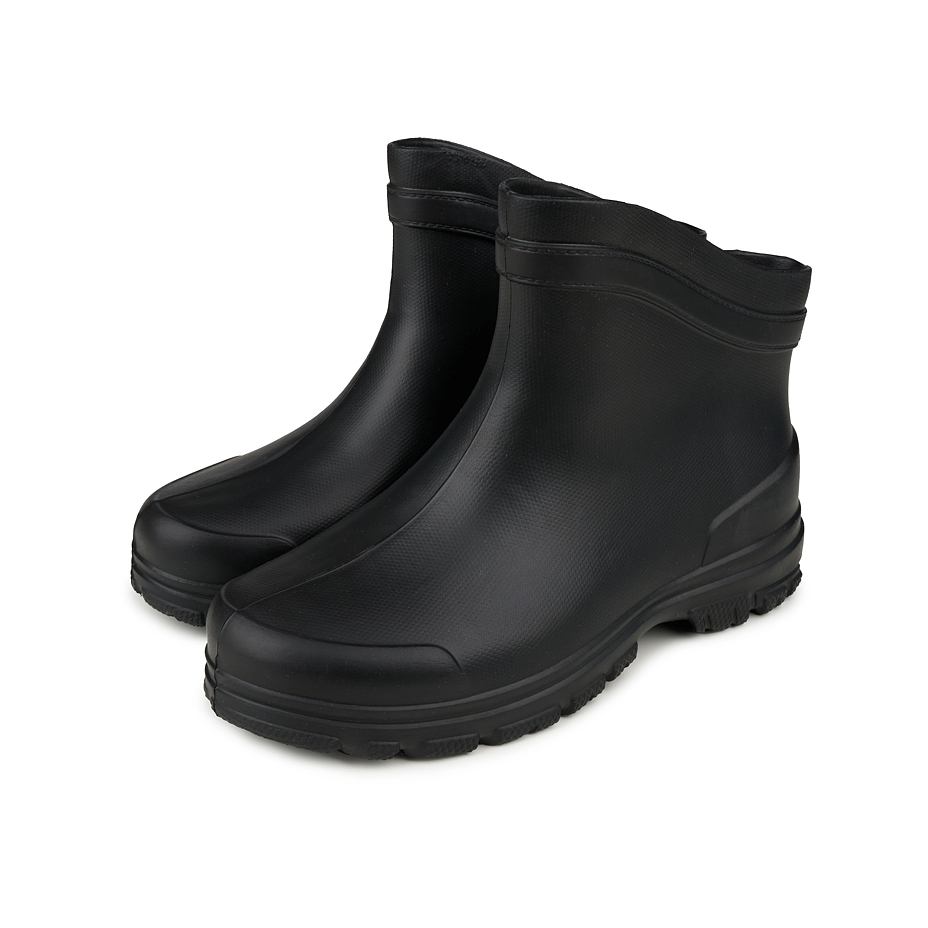 Men's low wellies with wool insole black