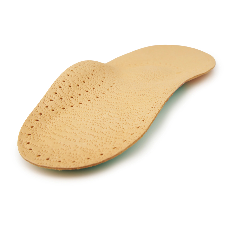Orthopedically shaped leather inserts
