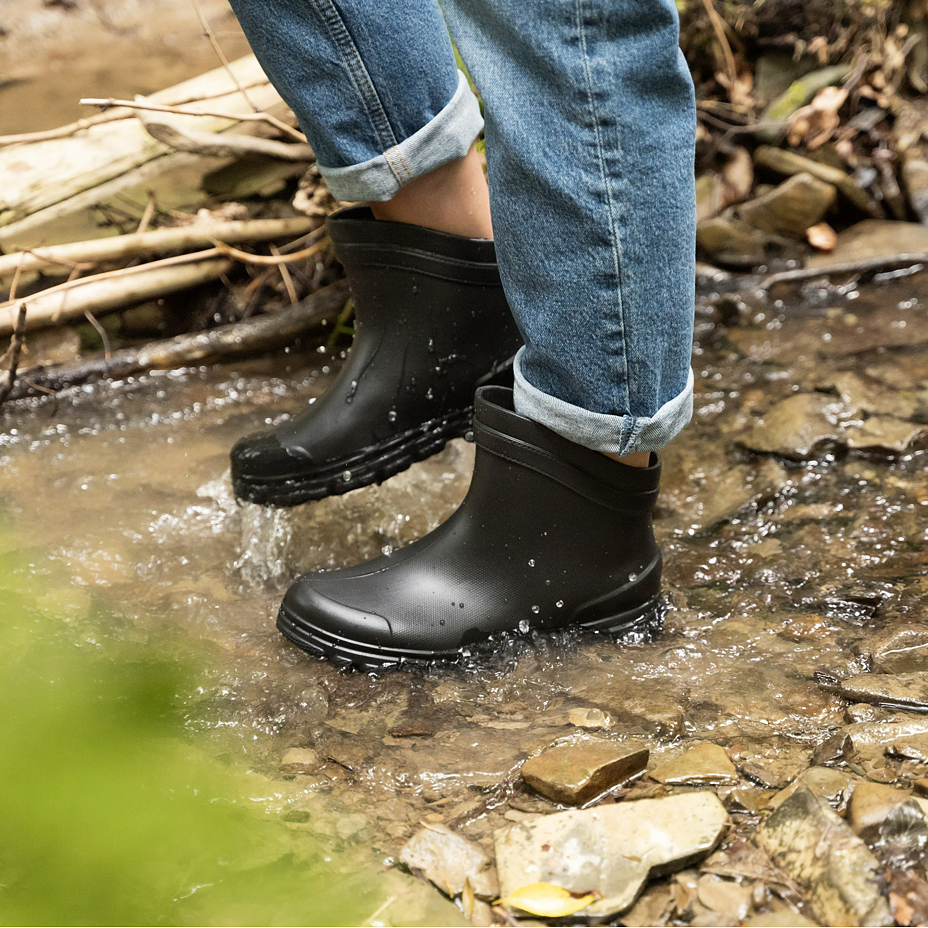Women's low wellies with wool insole black