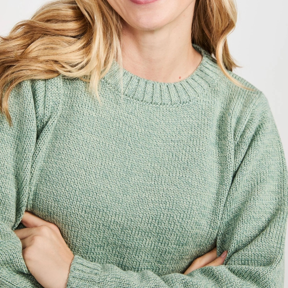 Women's Supersoft Merino round neckline sweater turquoise