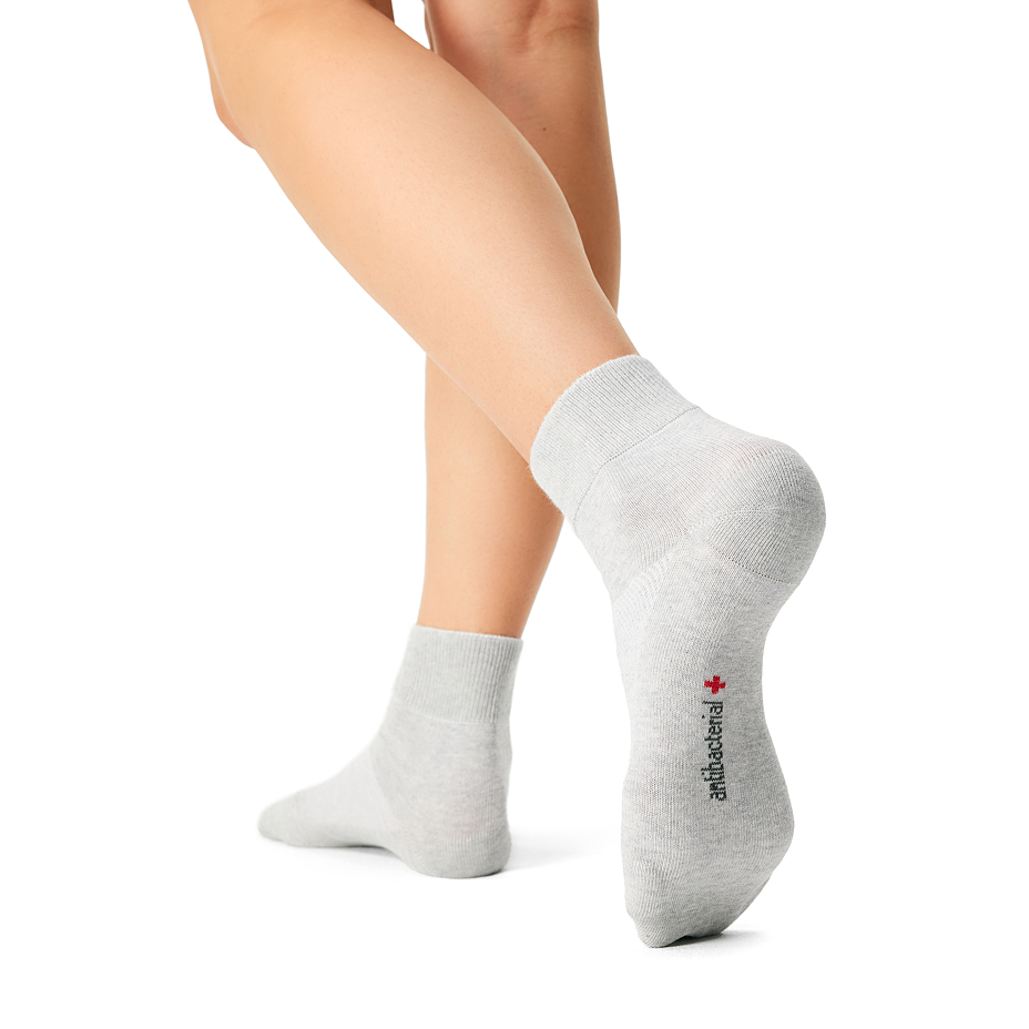 Medical cotton antibacterial socks with silver, grey