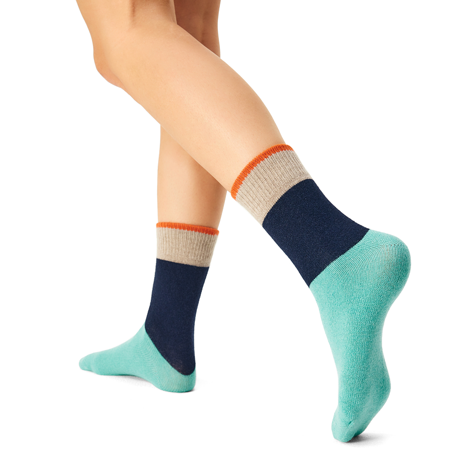 Merino Sheep Socks with Cashmere Turquoise