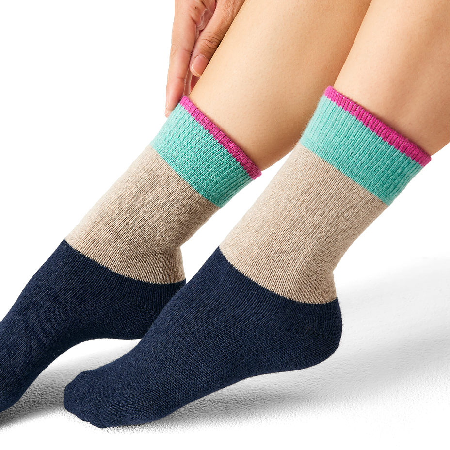 Merino Sheep Socks with Cashmere Dark Blue