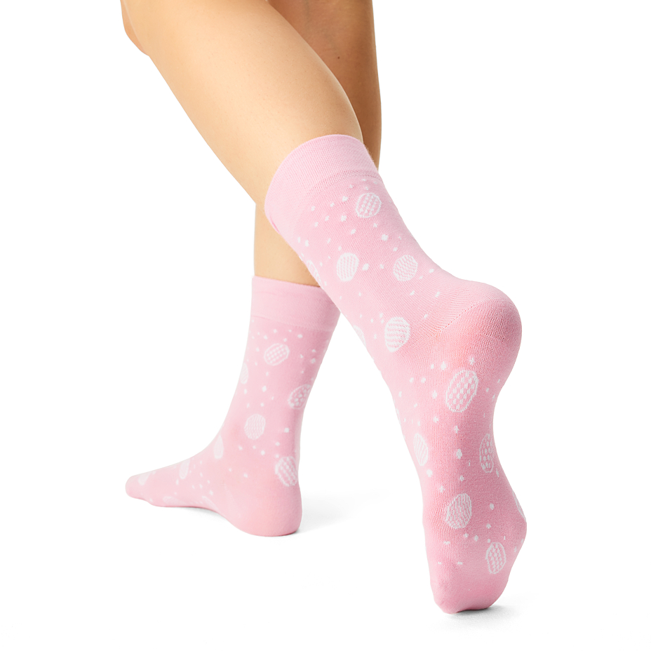 Colorful set of cotton socks in a box pink