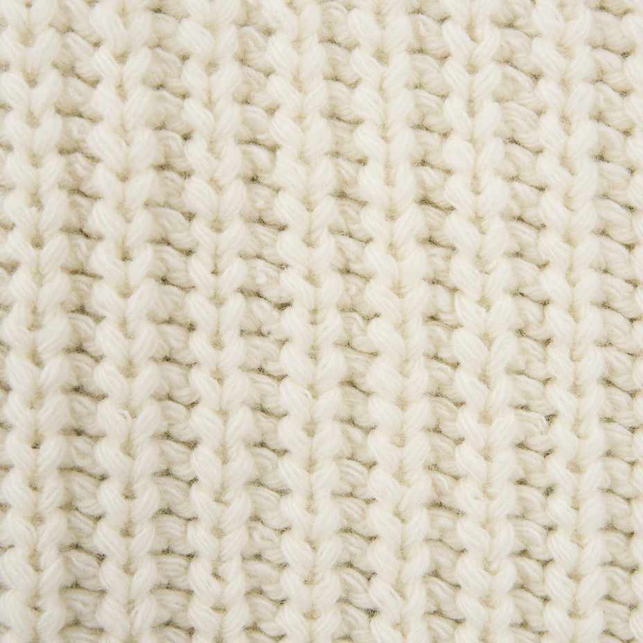 Women's wool turtleneck with zipper white