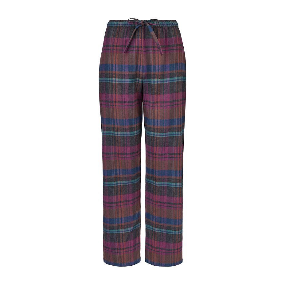 Women's flannel lounge pants, checkered, purple