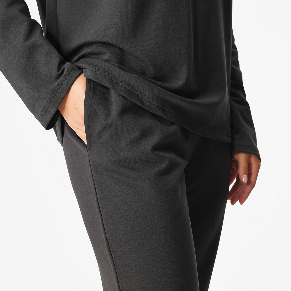 Women's cotton elastic waist sweatpants black