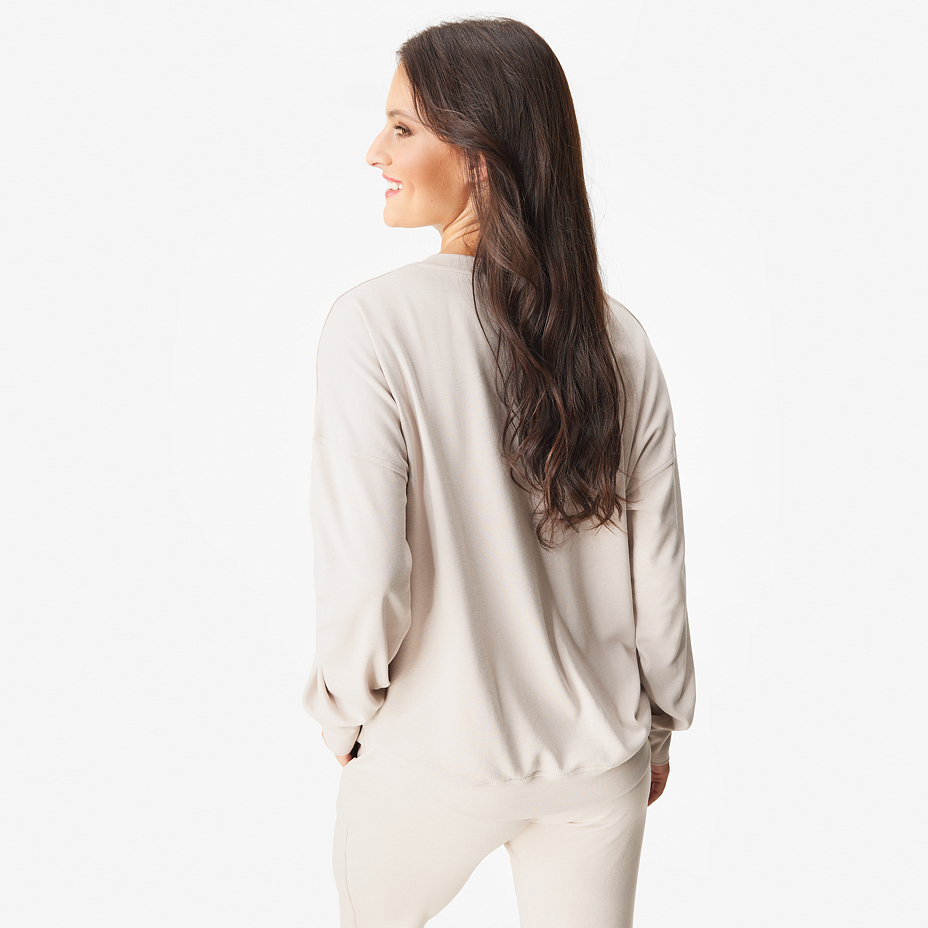 Women's sweatshirt with Merino wool beige