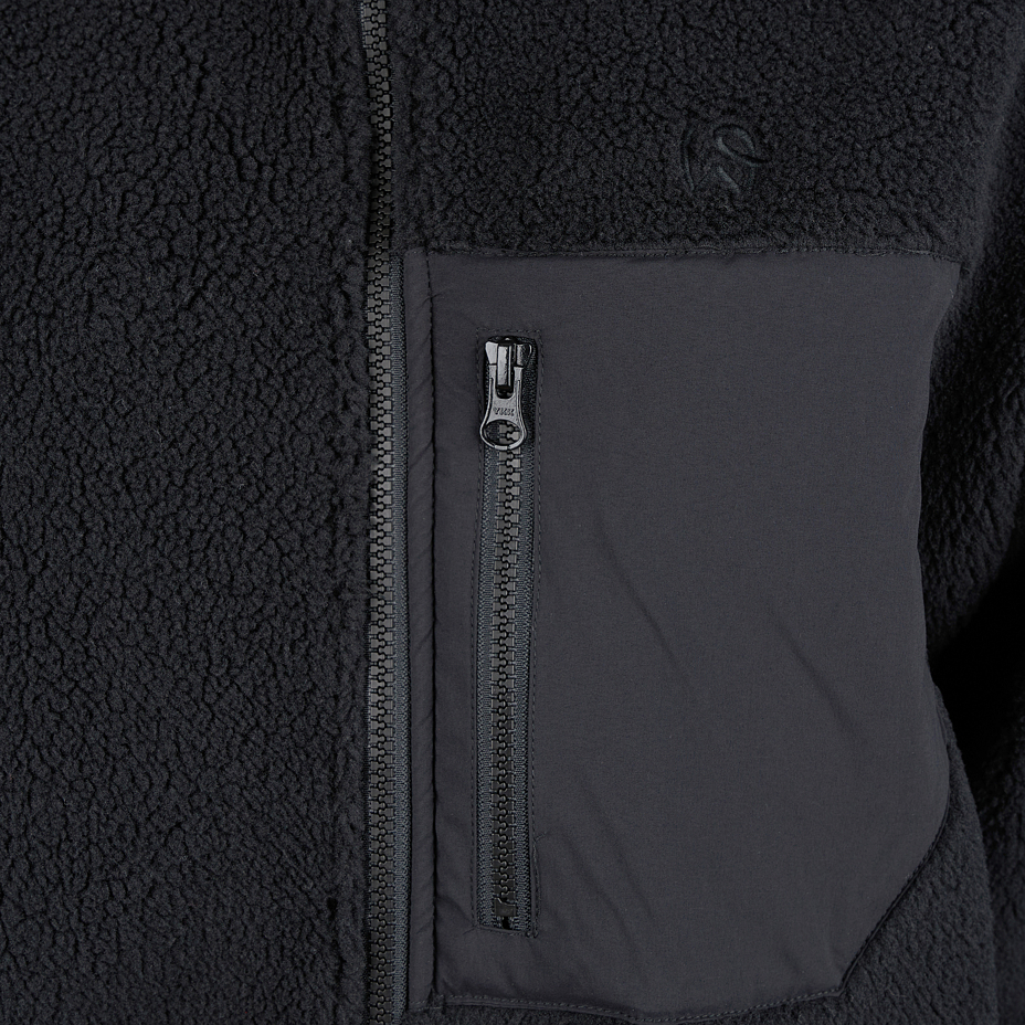 Women's fleece sweatshirt with two-way zipper black