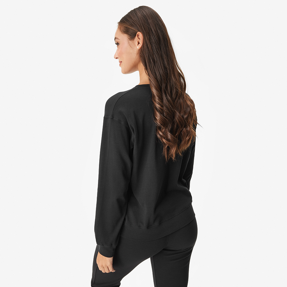 Women's sweatshirt with Merino wool black