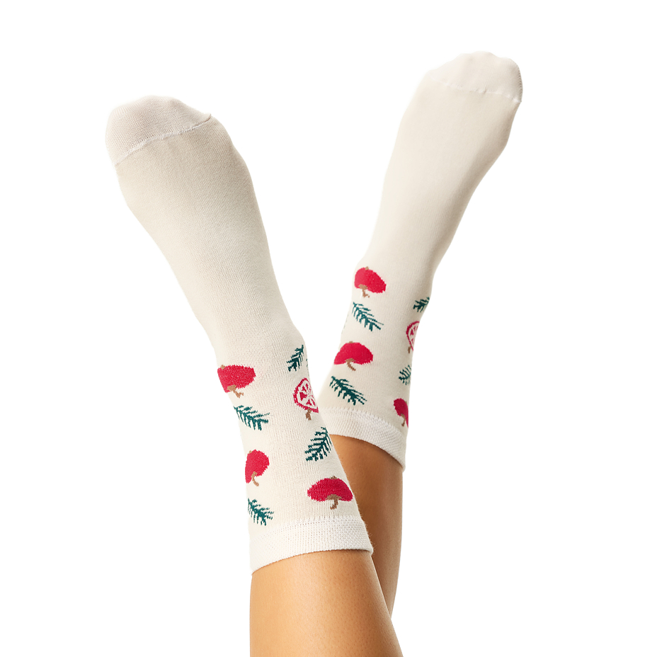 Christmas cotton socks apples