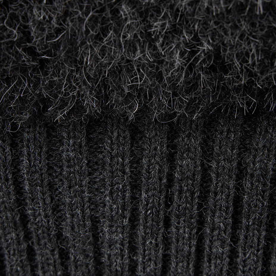 Men's Kangaroo Pocket Wool Top Dark Grey