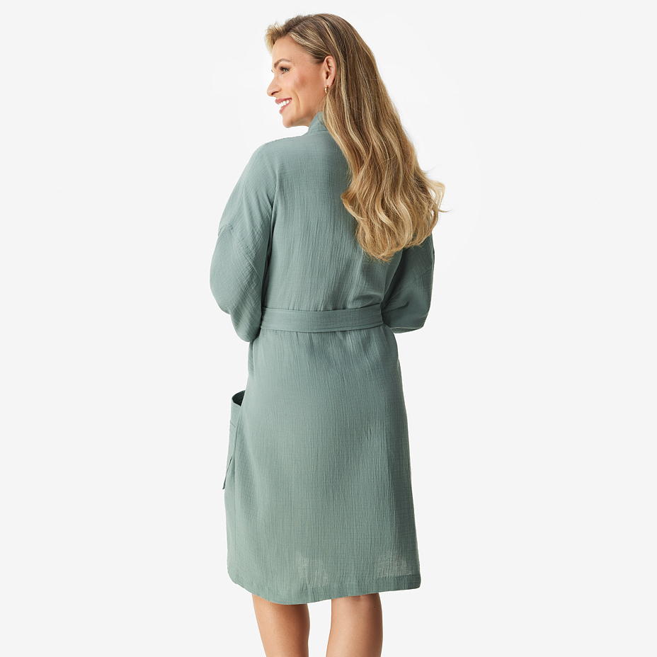 Muslin bathrobe green