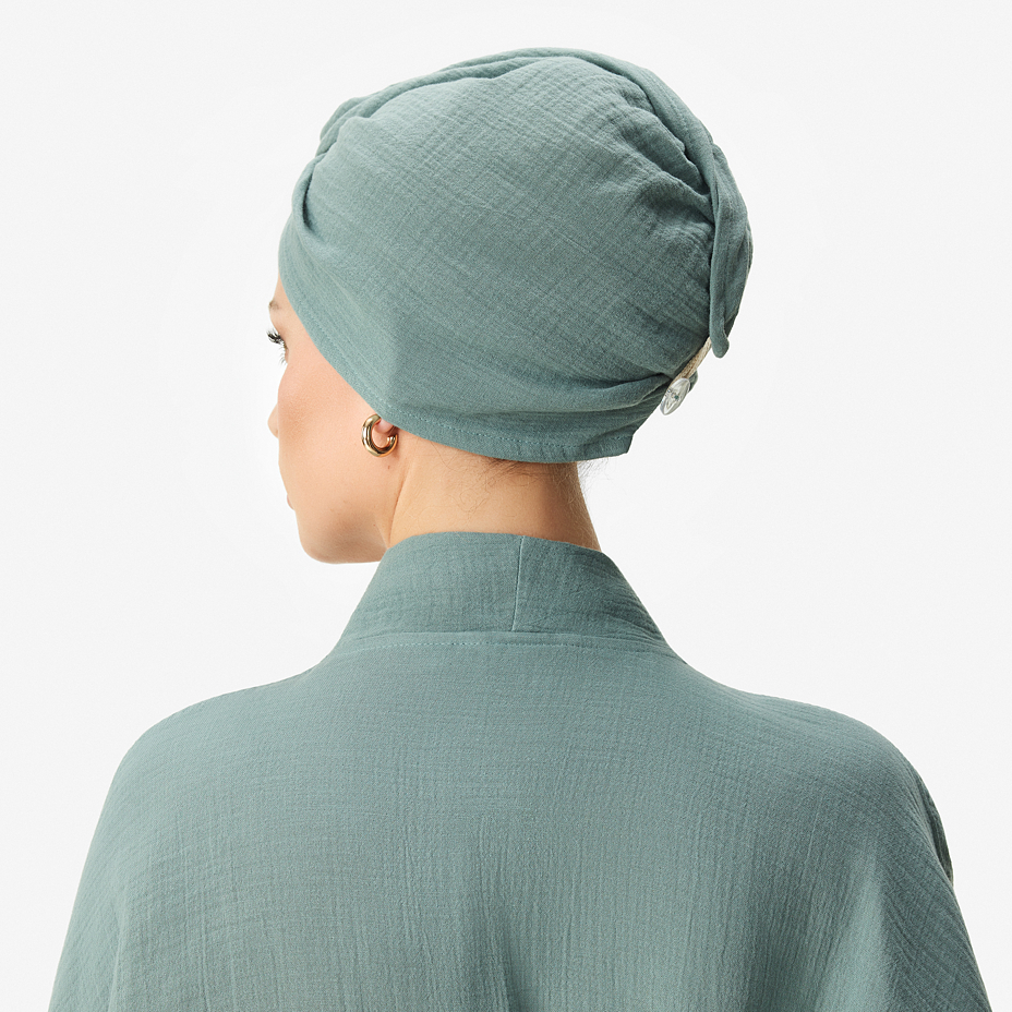 Muslin hair turban green