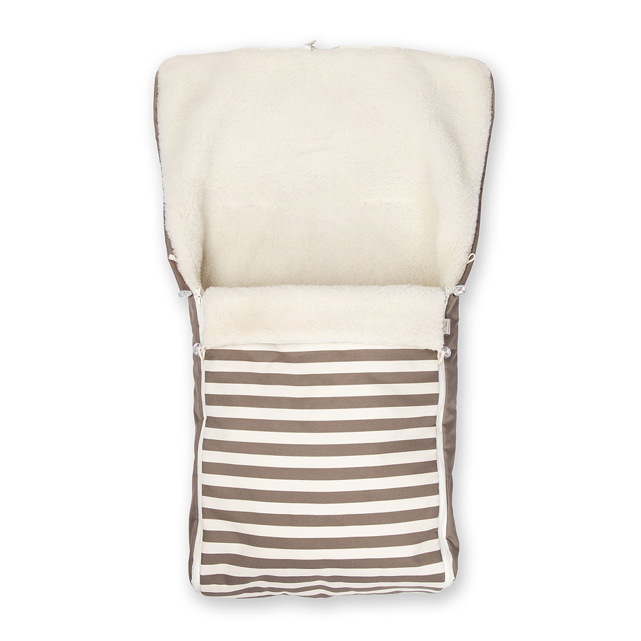 Footmuff with Wool Lining Stripes