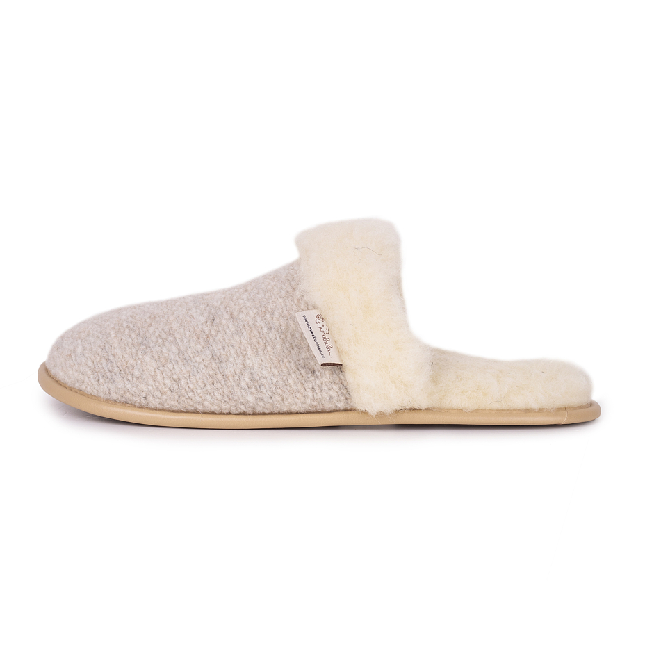 Slippers with Wool Lining Cappuccino