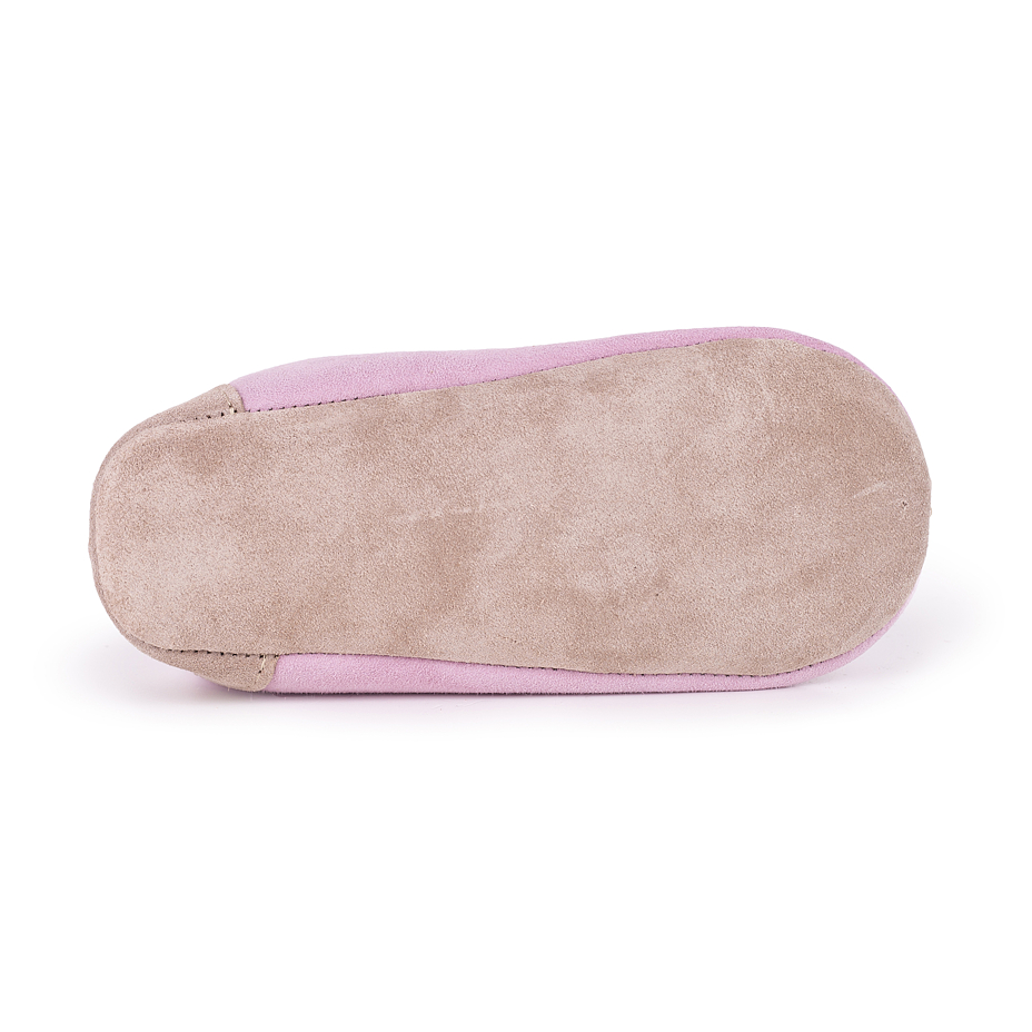 Kids’ Andy Leather Slippers with Wool Lining Pink