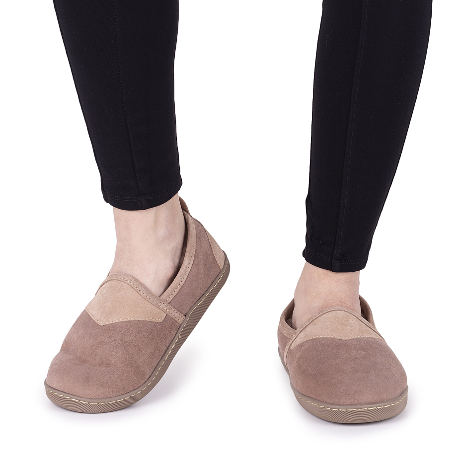Women's Daniela Leather Slippers with Wool Lining Beige