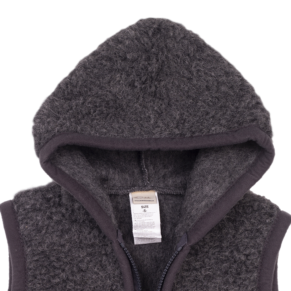 Kids’ Wool Hooded Vest Dark Grey