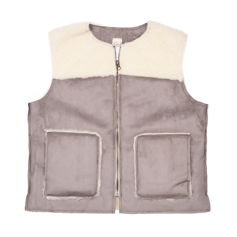 Suede Wool Vest Grey
