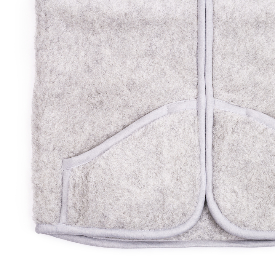 Hooded Wool Vest Light Grey