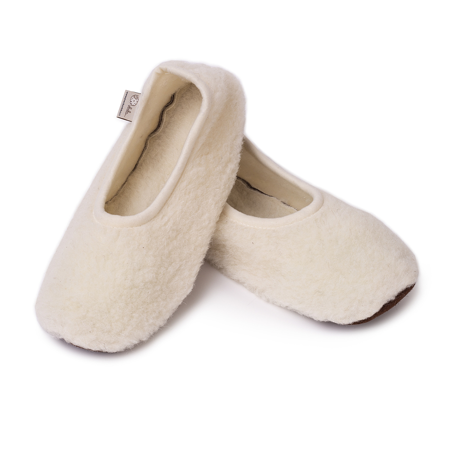 Wool Ballerina Pumps Natural