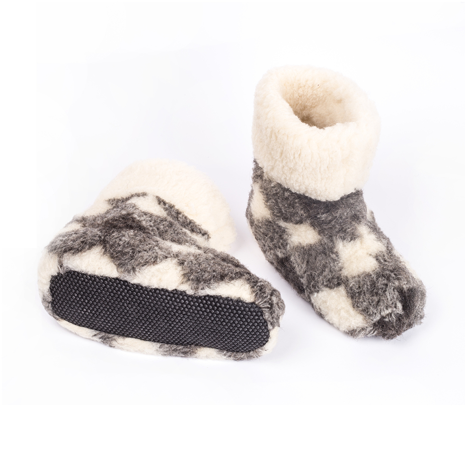 Wool TV Slipper Boots Plaid
