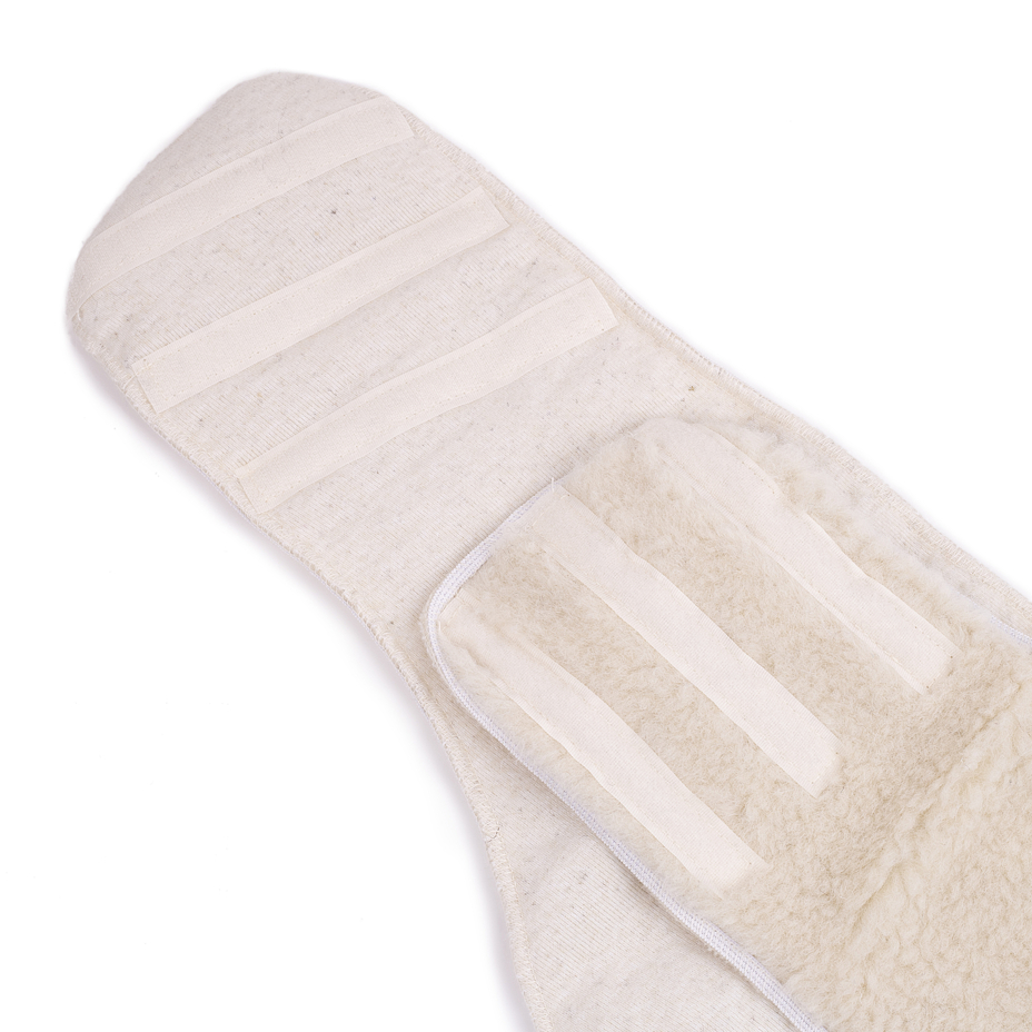 Merino wool elastic warming belt with Velcro closure