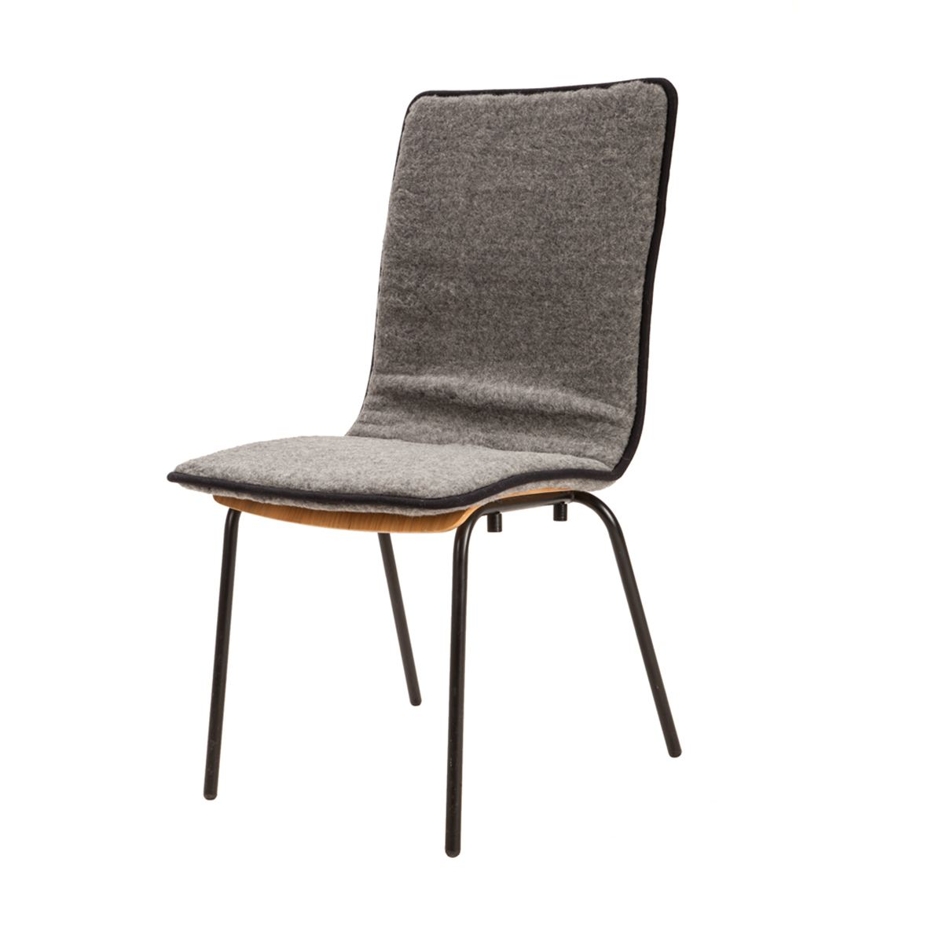 Wool Seat Pad with Back Dark Grey