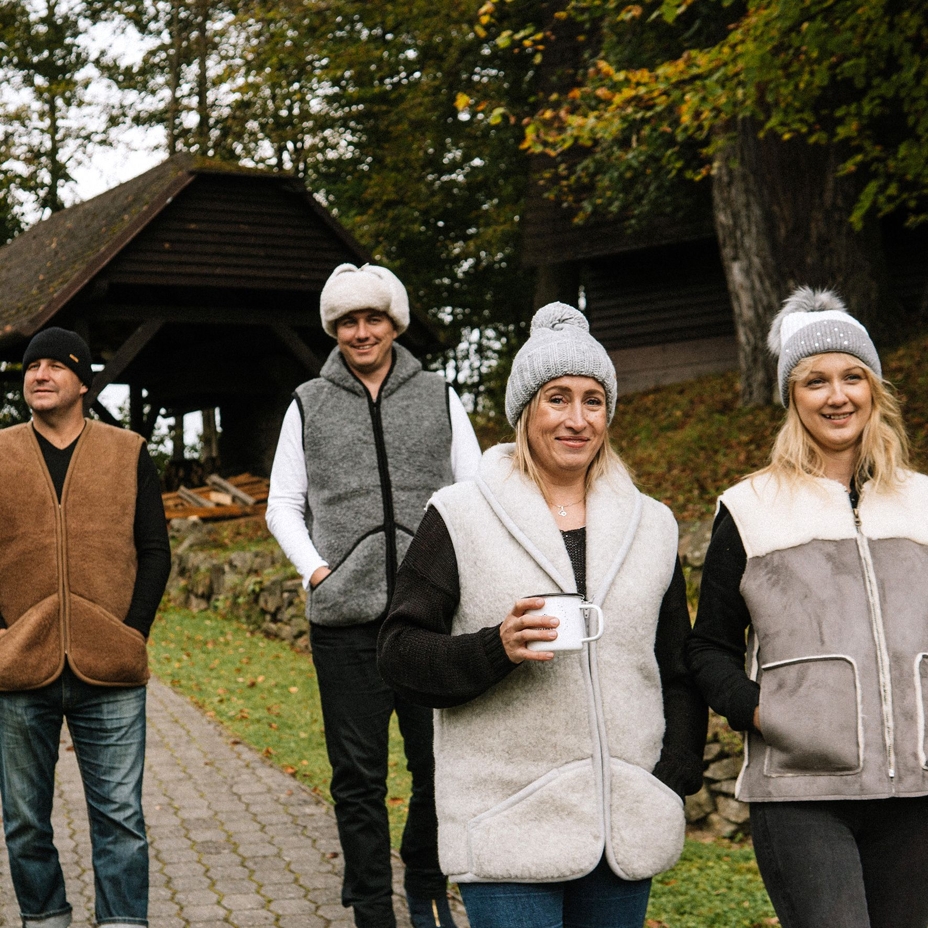 Wool Vest with Collar Light Grey