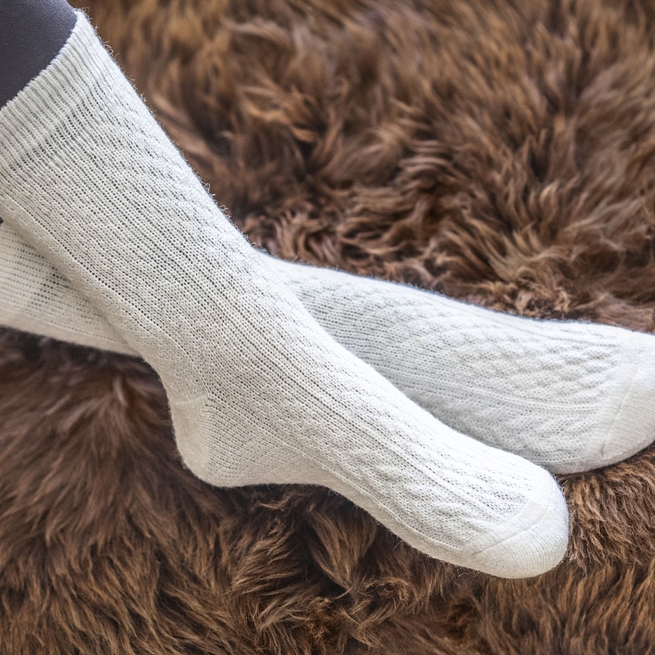 Traditional Merino Wool Socks White