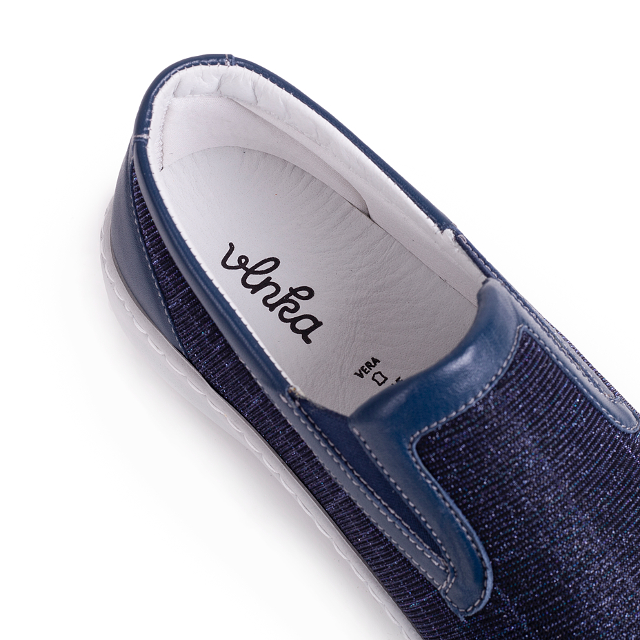 Women's leather ballerina Jolana Blue