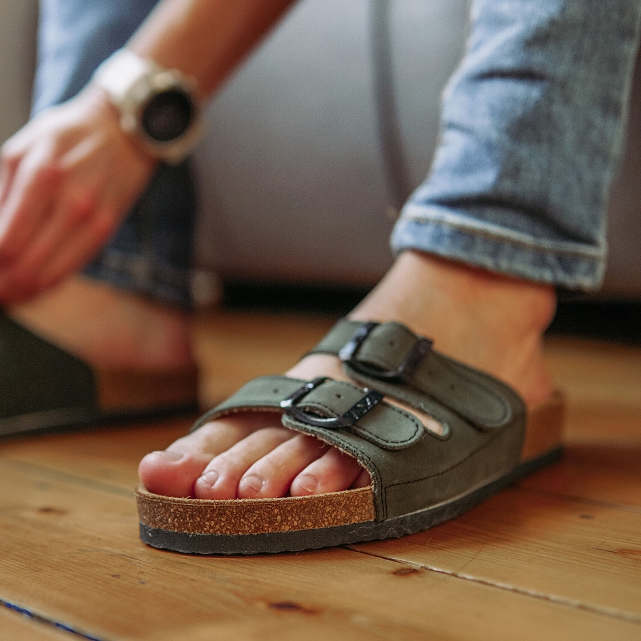 Men's anatomical cork slippers Alex Green