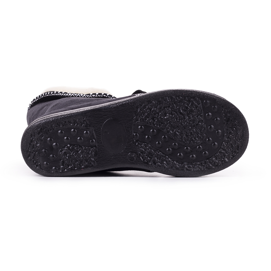 Women's Lace-up Winter Boots with Sheep Wool Black