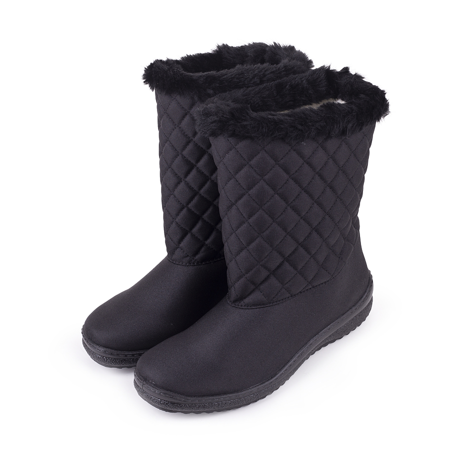 Women's Quilted Snow Boots Black