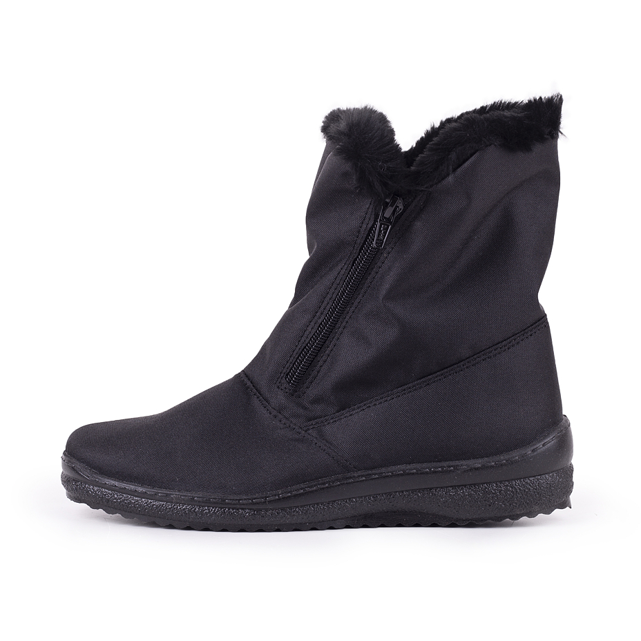 Women's Zippered Snow Boots Black