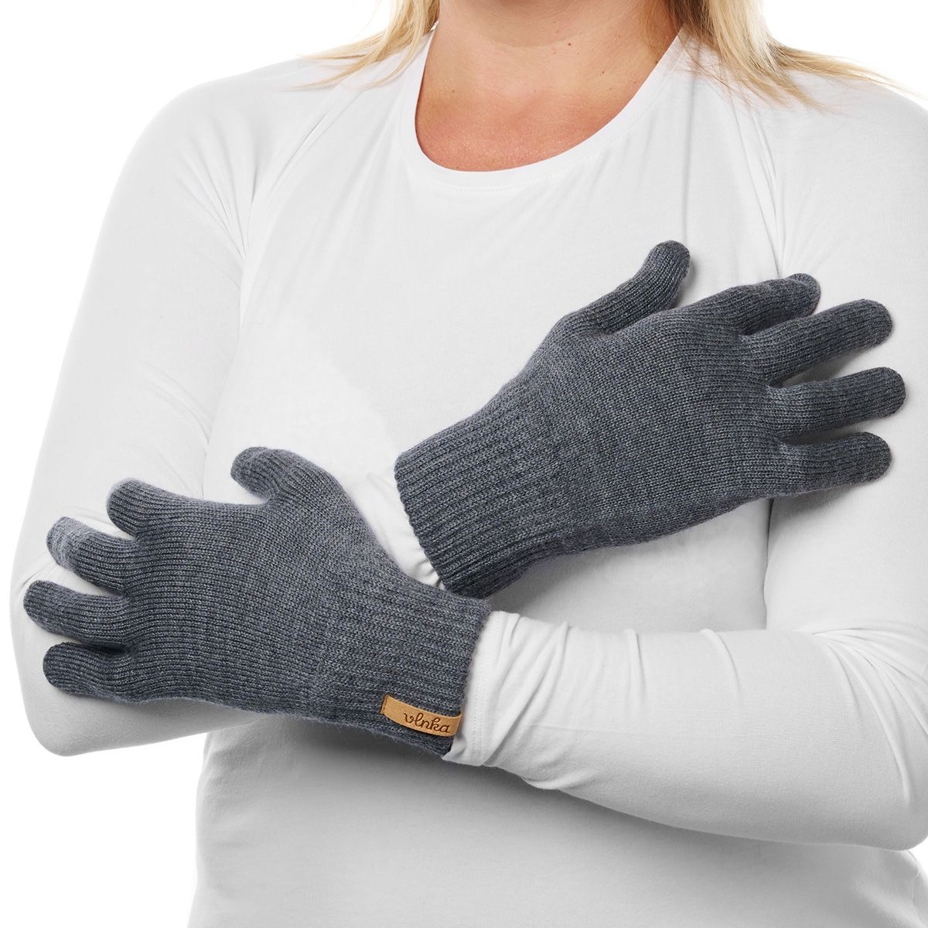 Finger Merino wool gloves Dark Grey