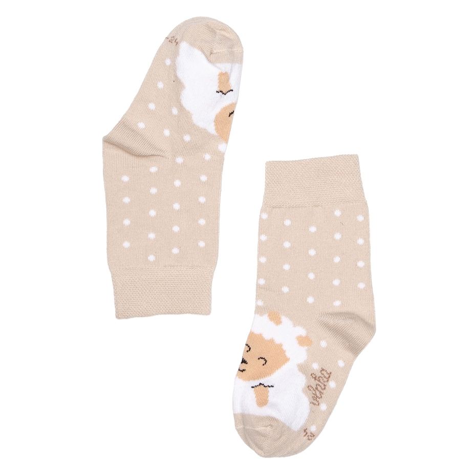 Vlnka Kids’ Cotton Socks Sheep Beige