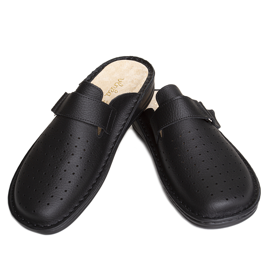 Men’s “Milan” Leather Massage Slip-on Shoes Black