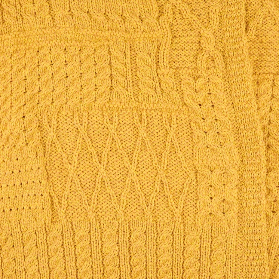 Women's Merino wool sweater with button yellow