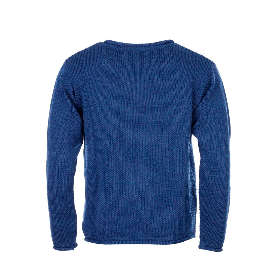 Men's Merino wool pullover sweater dark blue
